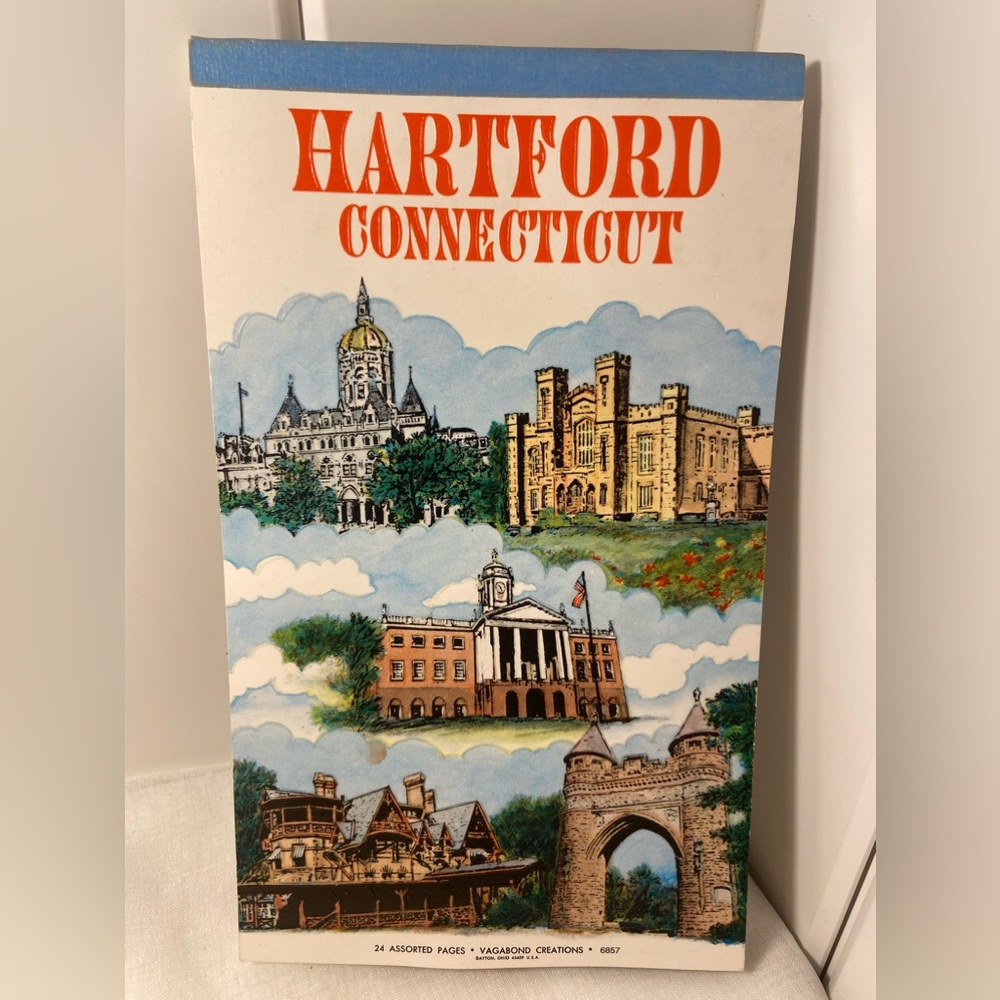 MCM Vintage Hartford Connecticut Notepad Vagabond 24 CT tourist stationery paper - Picture 16 of 17